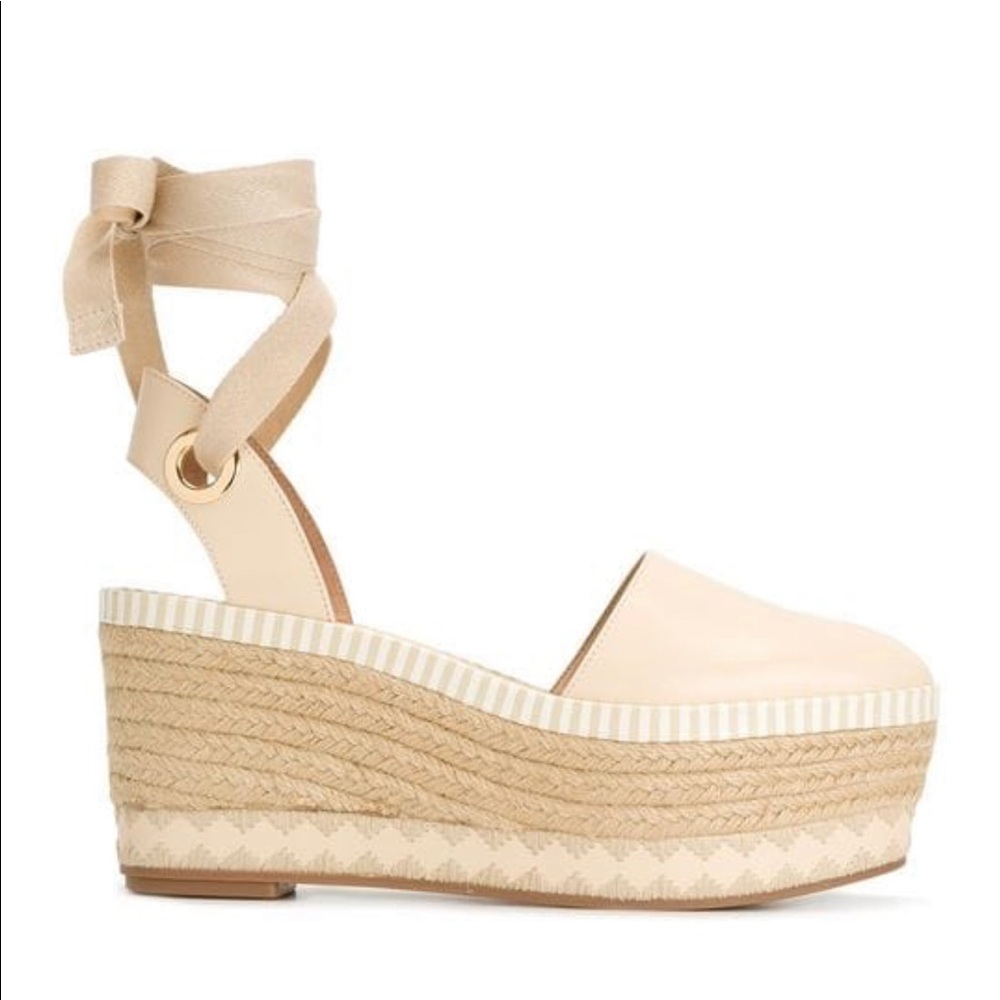 New Tory Burch Espadrille Platform Sandal Shoes - Picture 1 of 8